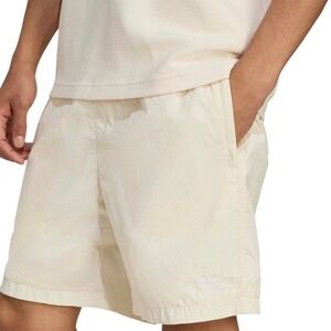 Mens Adidas Originals Trefoil Essential Woven Shorts 7" Sz Small Beige Off White
